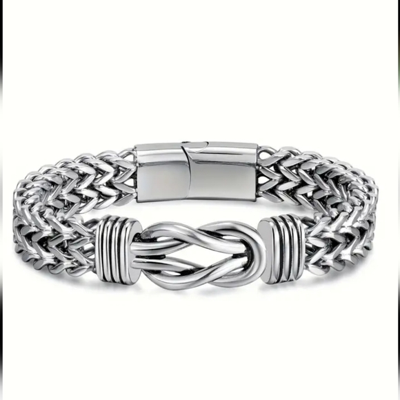 New! MEN'S Stainless Steel 13mm Punk Link Bracelet. Size 8 - Picture 3 of 7